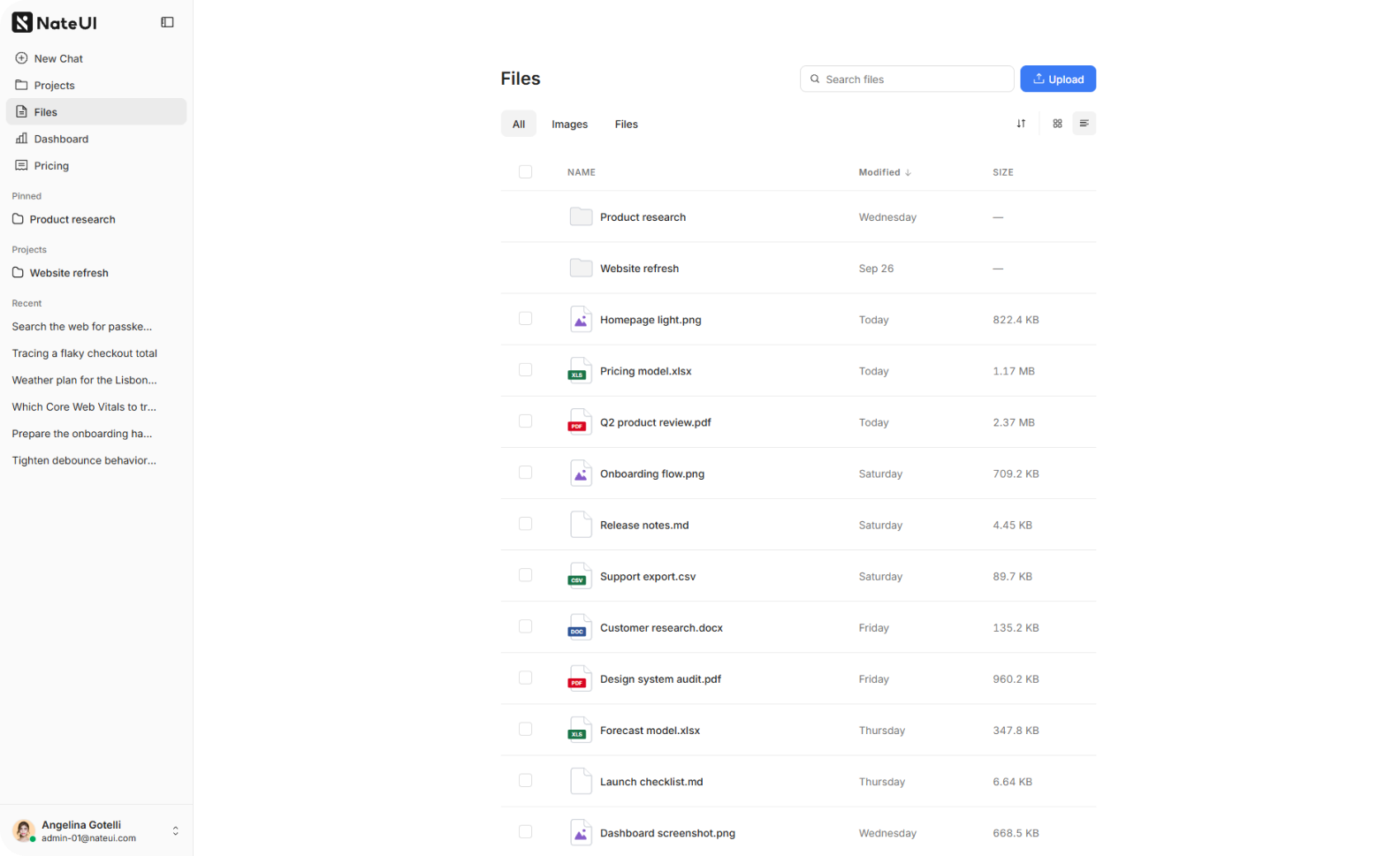 AI Chat files